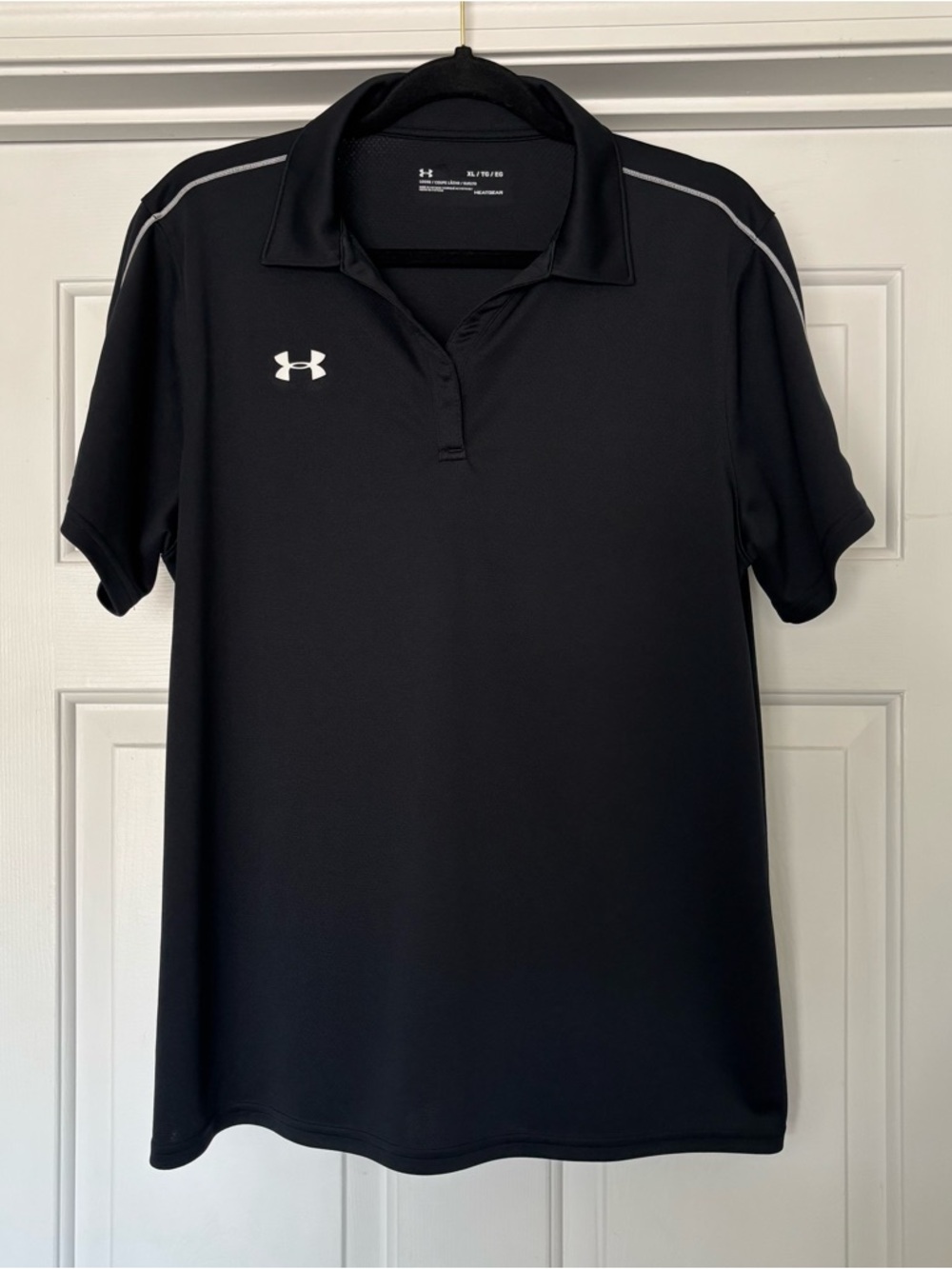 Under Armour Black Polo Shirt Men’s XL Performance Moisture Wicking Athletic